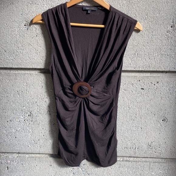 BCBG Max Azria Knit Top with wood detail - Picture 1 of 8